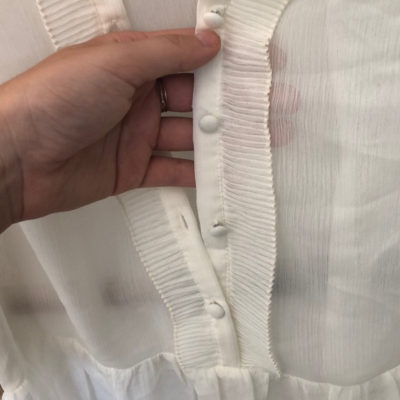 H&M white silk peasant blouse sz 8 NWT - Picture 3 of 3